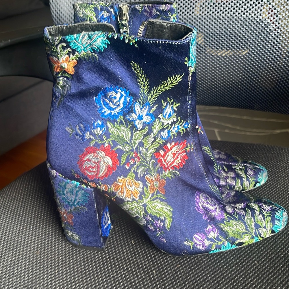 Zara floral ankle booties